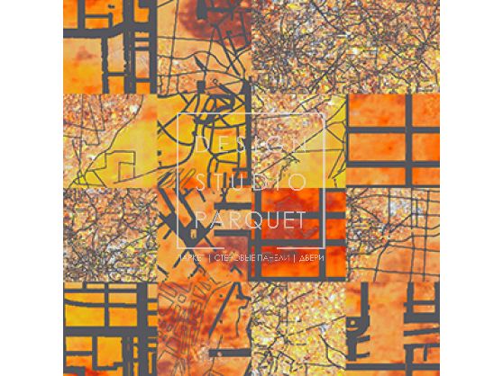 Ковровое покрытие Ege Cityscapes Modular Shuffle aerial map orange RFES40001-51